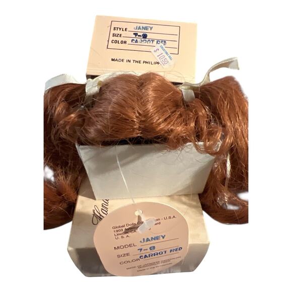 Hand Styled Doll Wigs By Global Dolls Model Janey Size 7-8 Color Carrot Red - Picture 1 of 12
